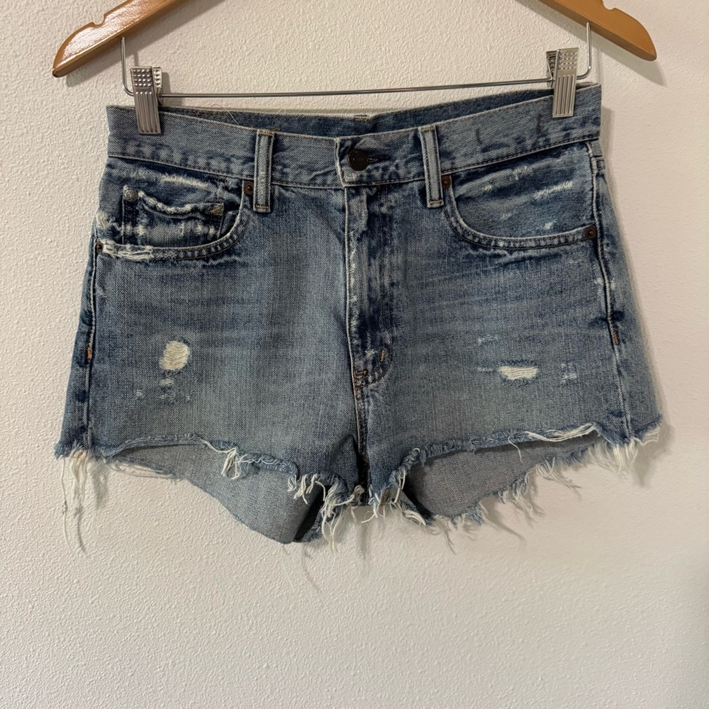 Denim & Supply Ralph Lauren High Rise Cut-Off Denim Distressed Shorts Y2K-29